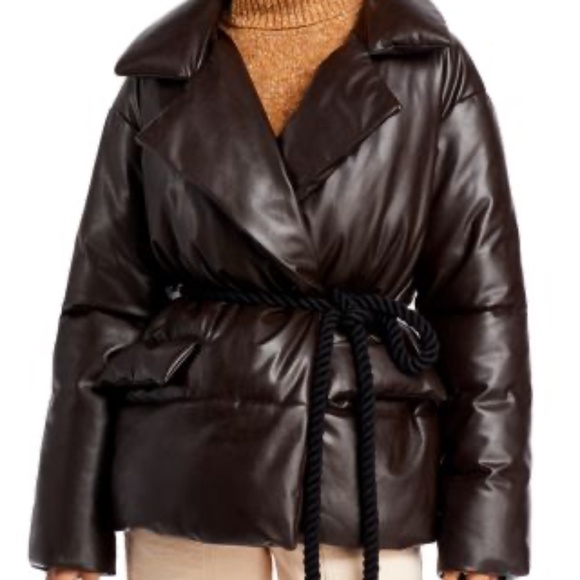 A.L.C. Liam Faux Leather Puffer Jacket-NWT-XS
